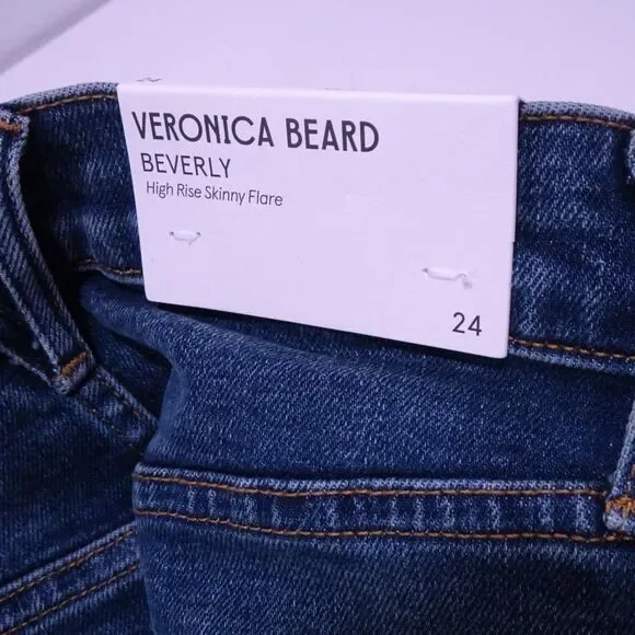 Veronica Beard Beverly High Rise Skinny Flare Jeans 25 NWT 348 Rebel Blue - Picture 10 of 16